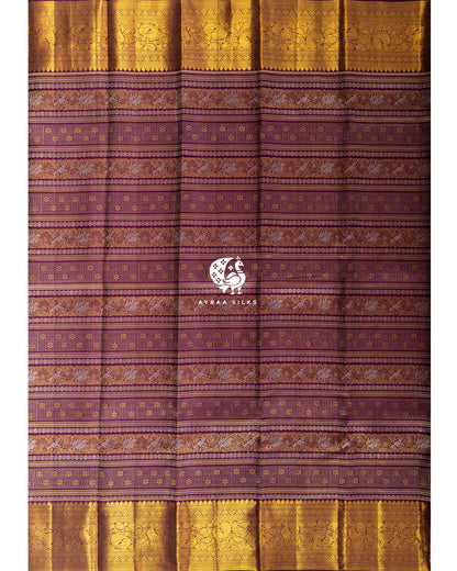 Deep Wine Annam Kanchipuram Silk Saree