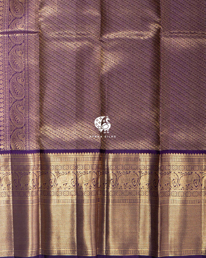 Kesari Rekku Kanchipuram Silk Saree