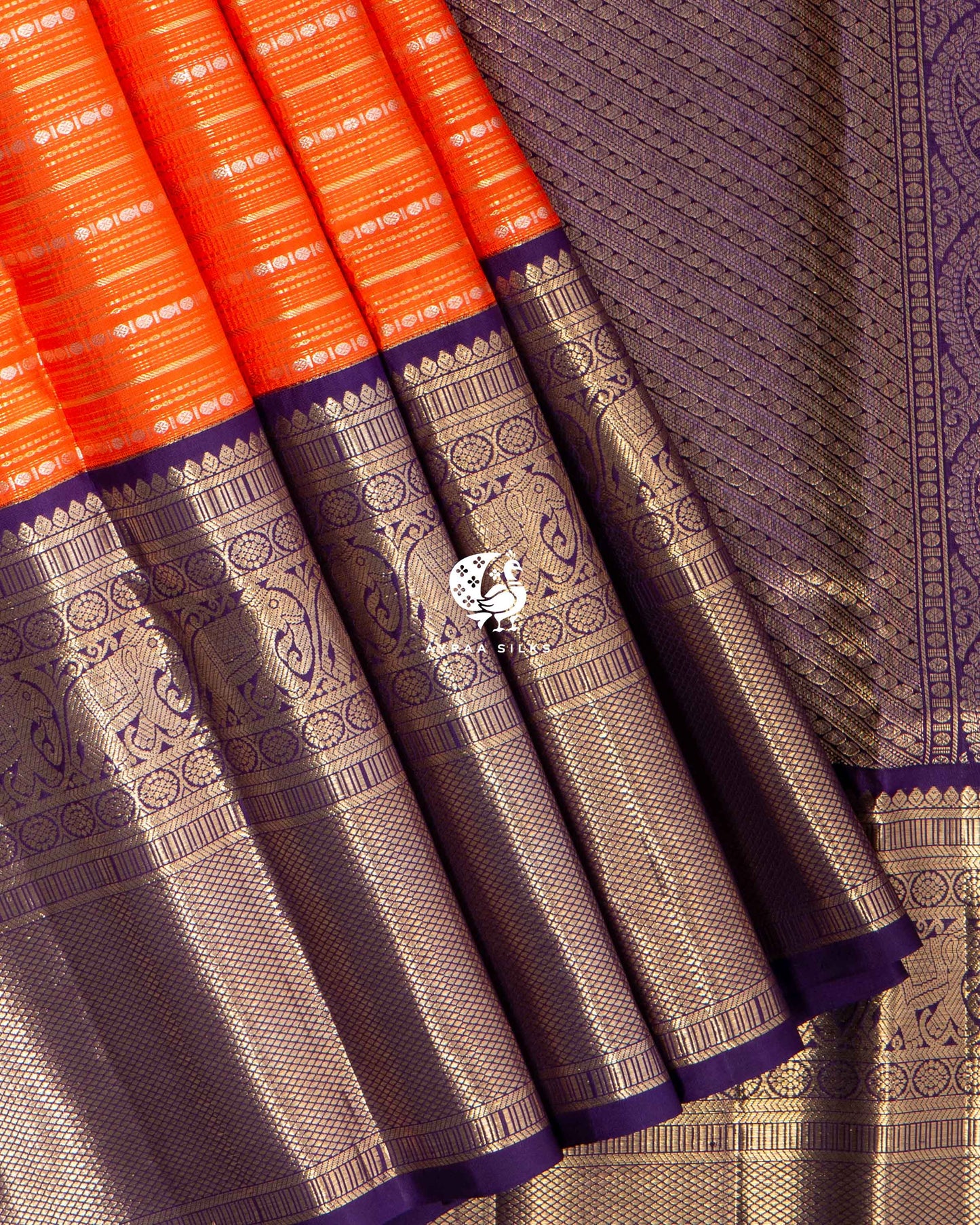 Kesari Rekku Kanchipuram Saree