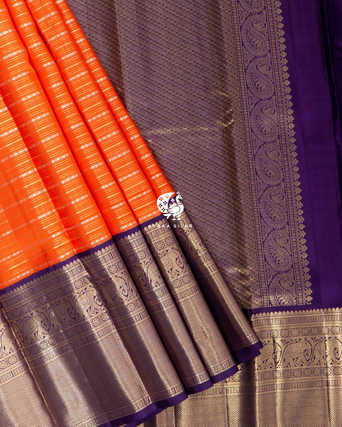 Kesari Rekku Kanchipuram Saree