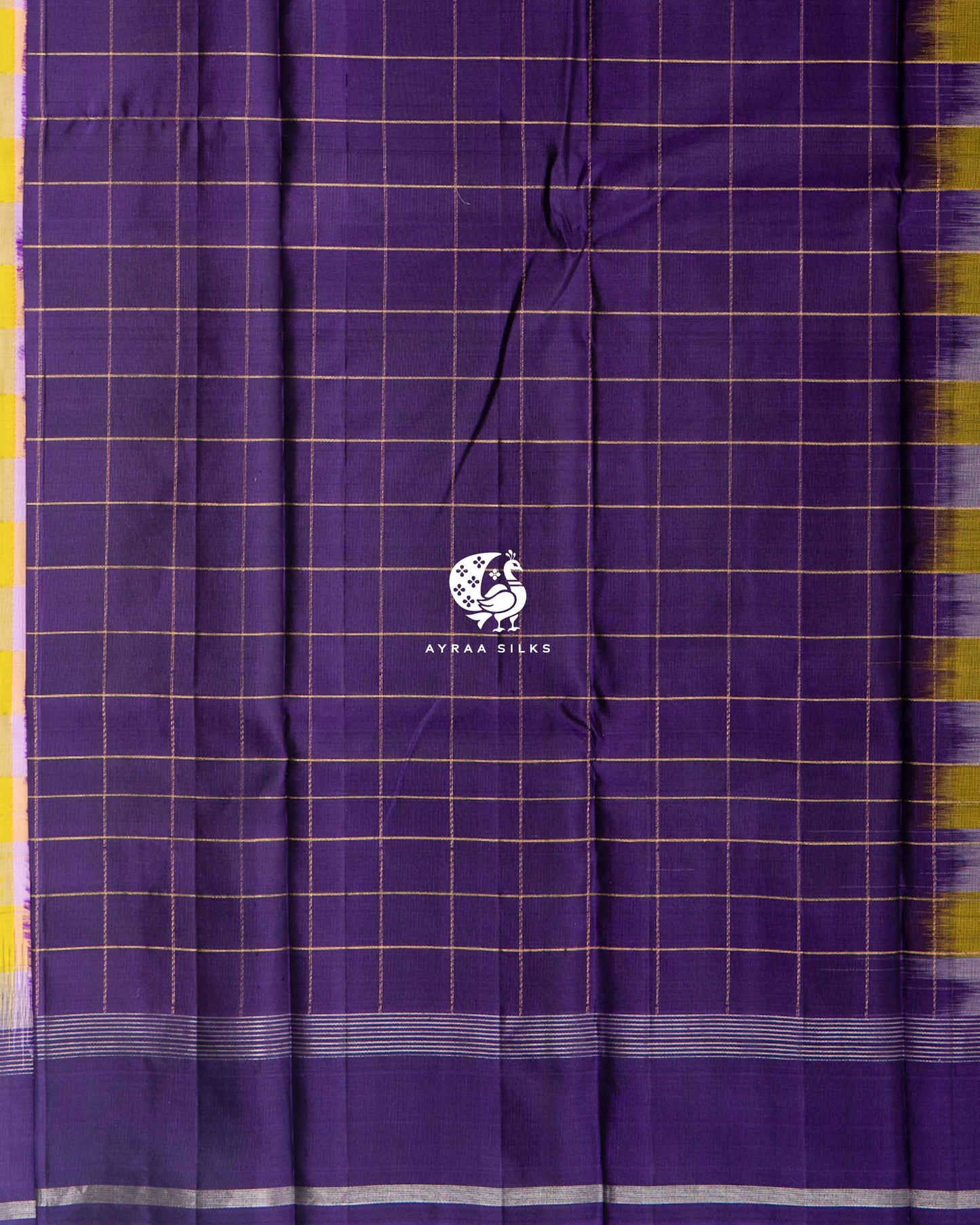 Lilac Lime Kattam Kanchipuram Saree