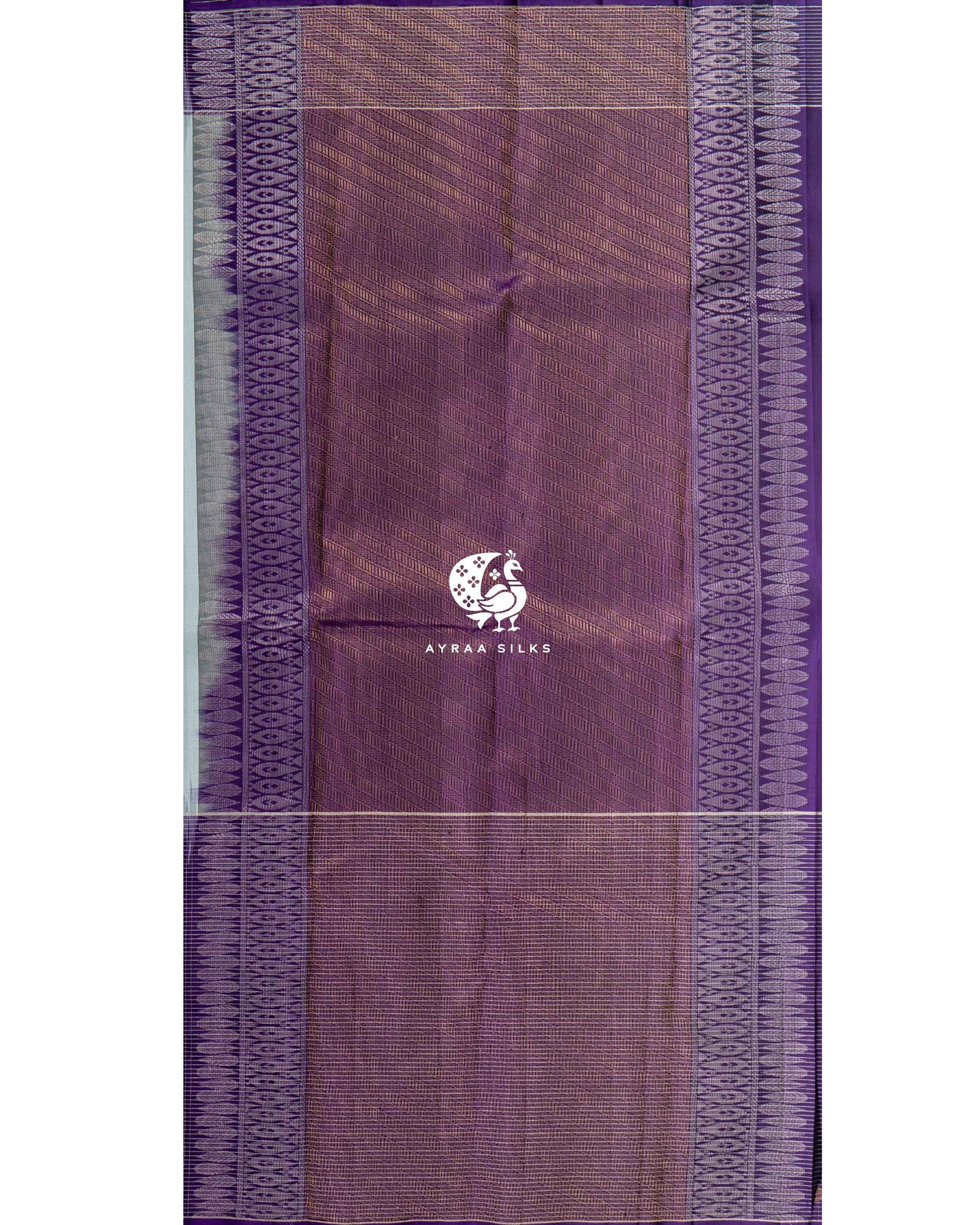 Iceblue Anai Kattam Kanchipuram Saree