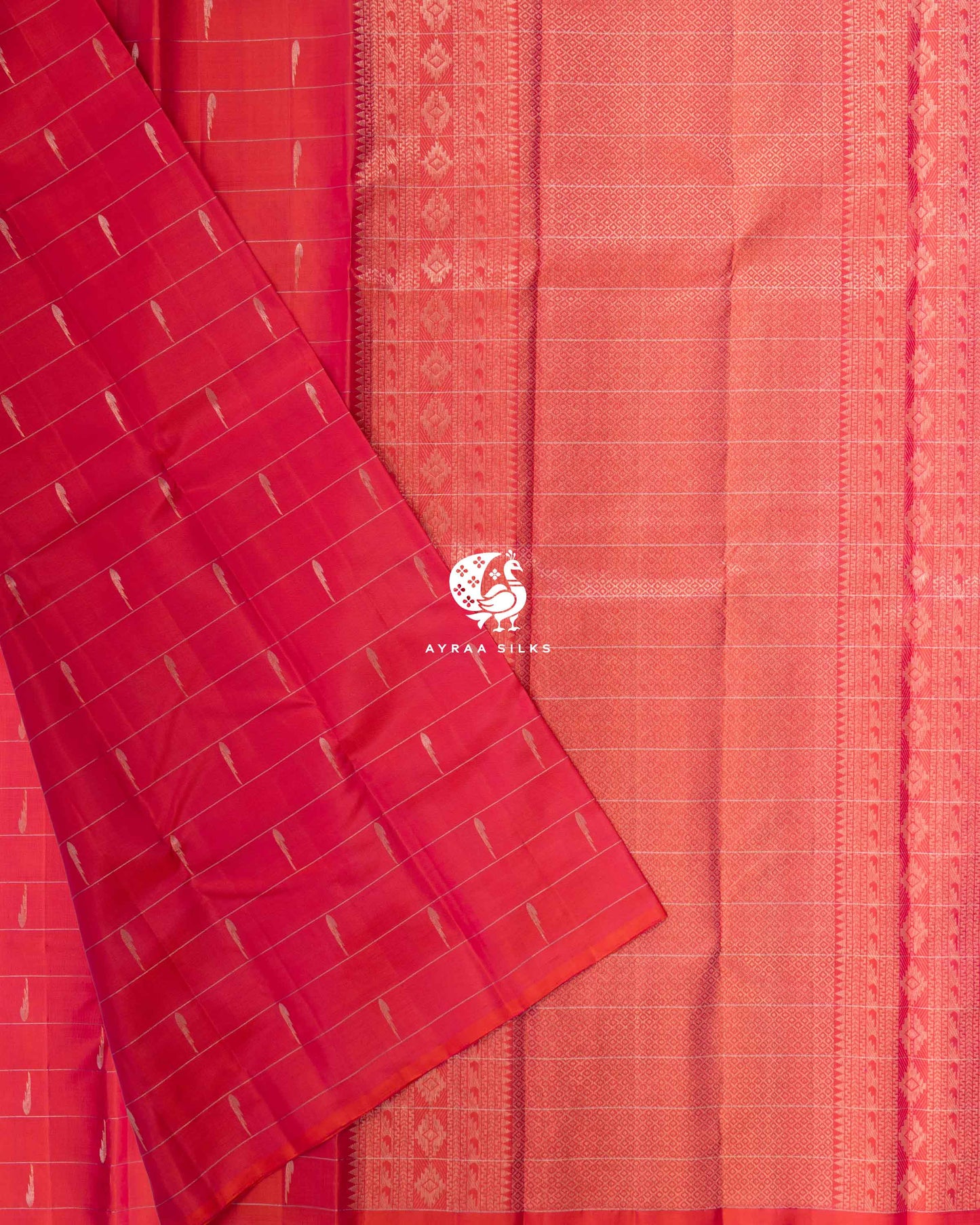 Coral Thilagam Kanchipuram Saree