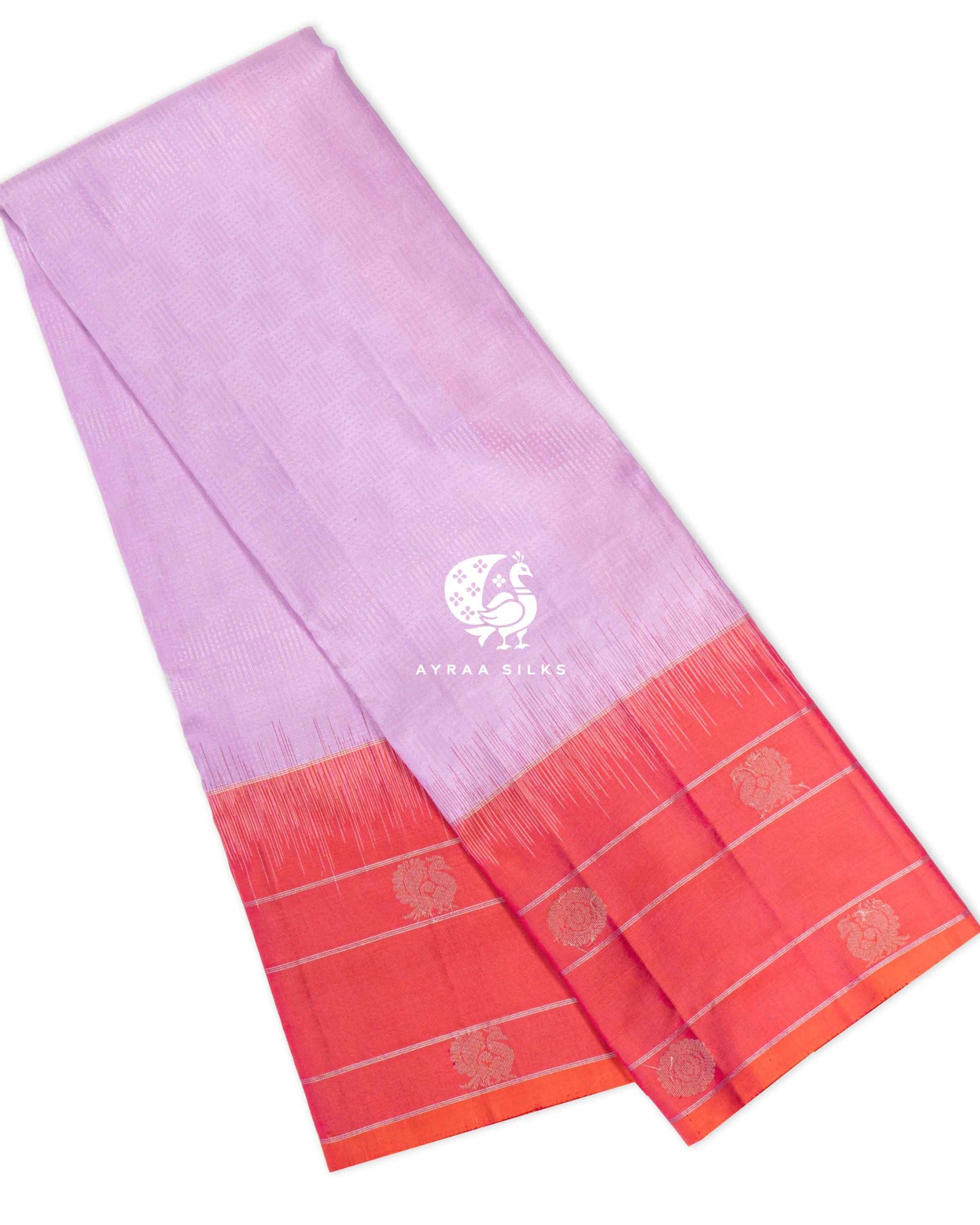 Pastel Lilac Kattam Kanchipuram Saree