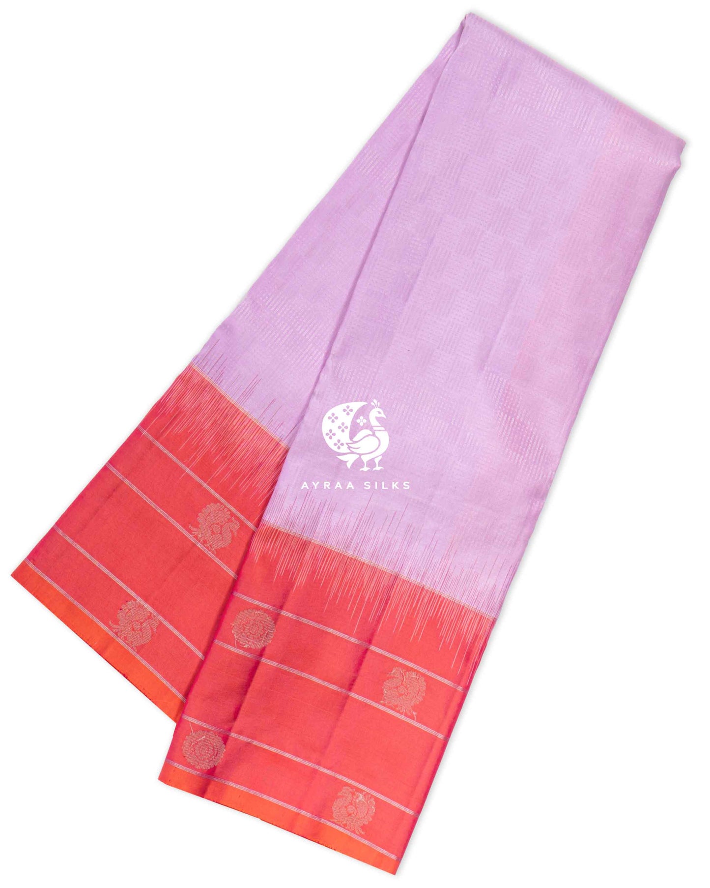 Pastel Lilac Kattam Kanchipuram Saree