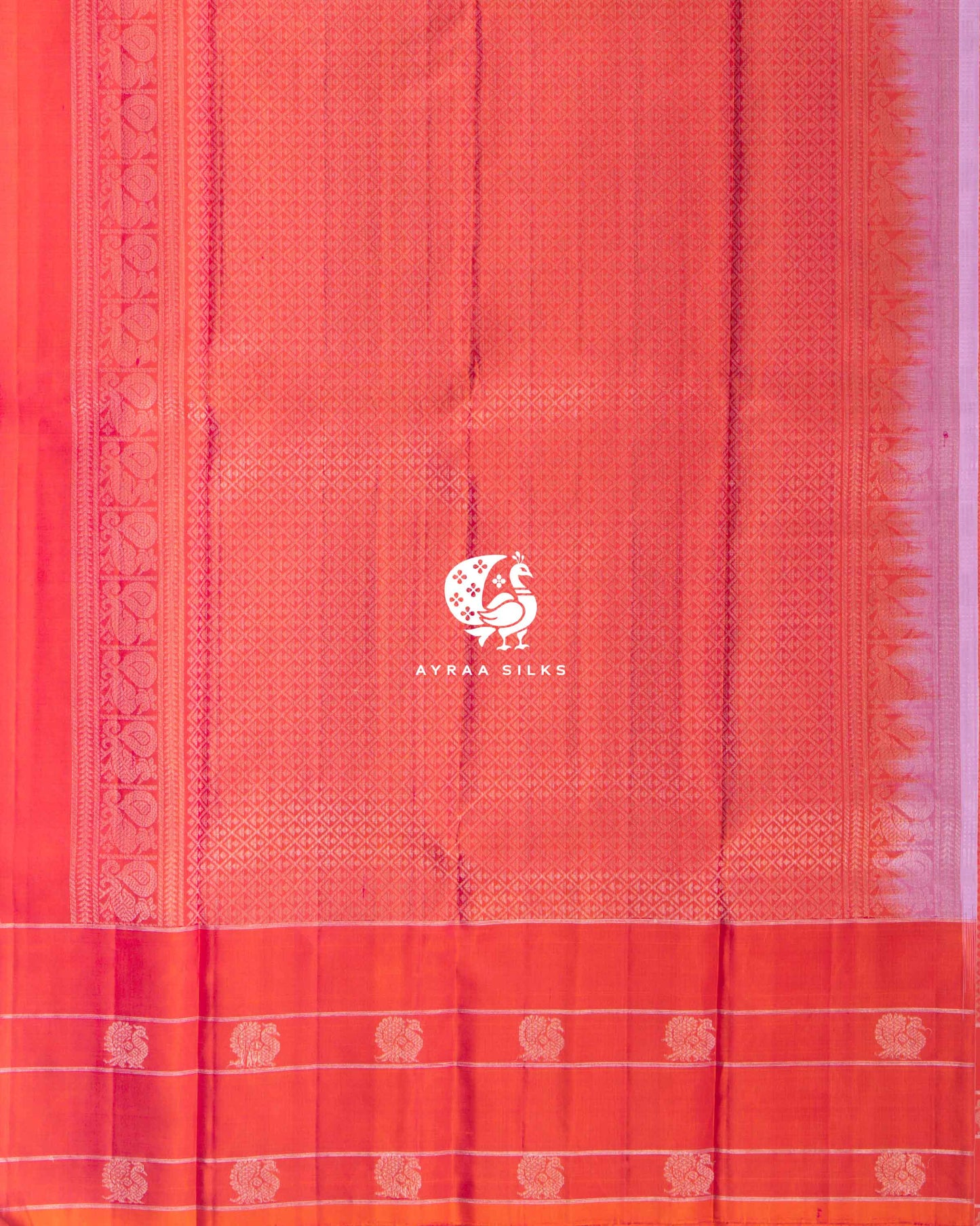 Pastel Lilac Kattam Kanchipuram Saree