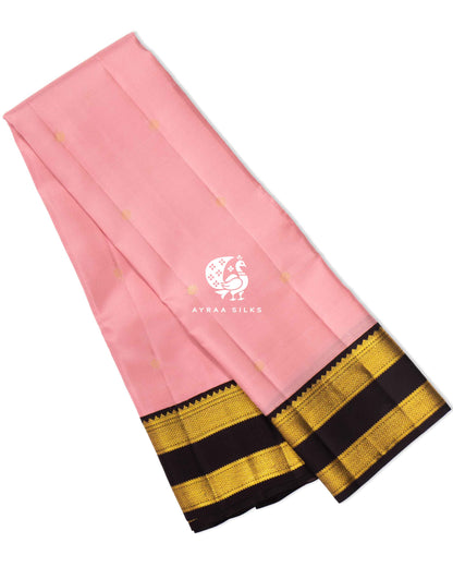 Pastel Pink Chakra Butta Kanchipuram Silk Saree