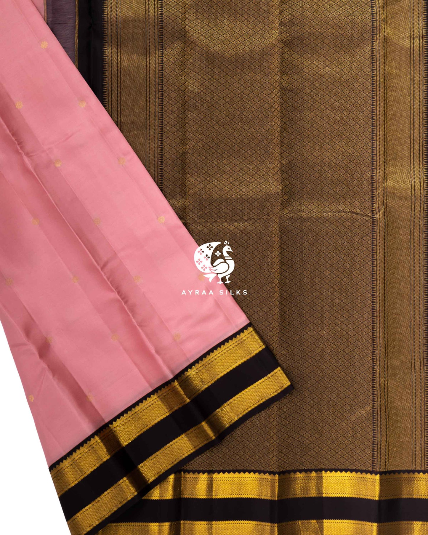 Pastel Pink Chakra Butta Kanchipuram Saree