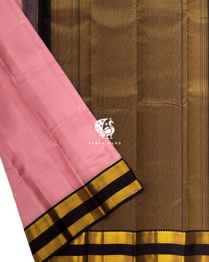 Pastel Pink Chakra Butta Kanchipuram Silk Saree
