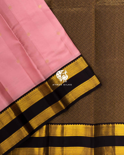 Pastel Pink Chakra Butta Kanchipuram Silk Saree