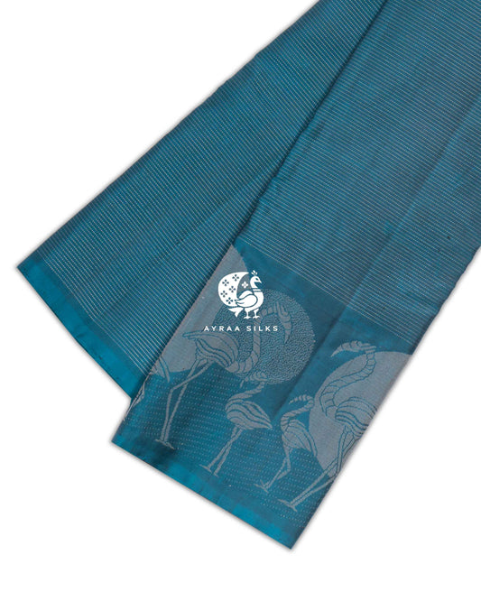 Peacock Blue Vaira Oosi Kanchipuram Saree