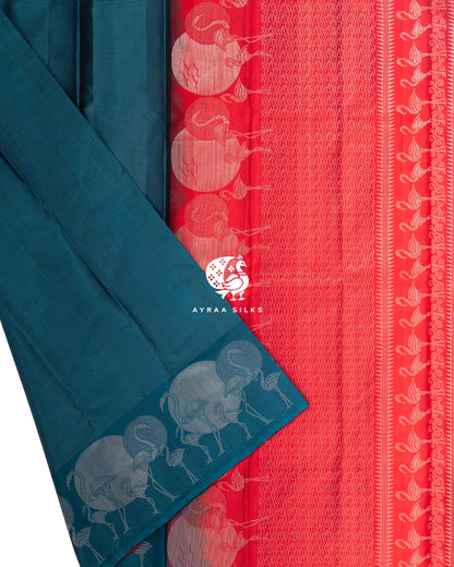 Blue Vaira Oosi Kanchipuram Silk Saree