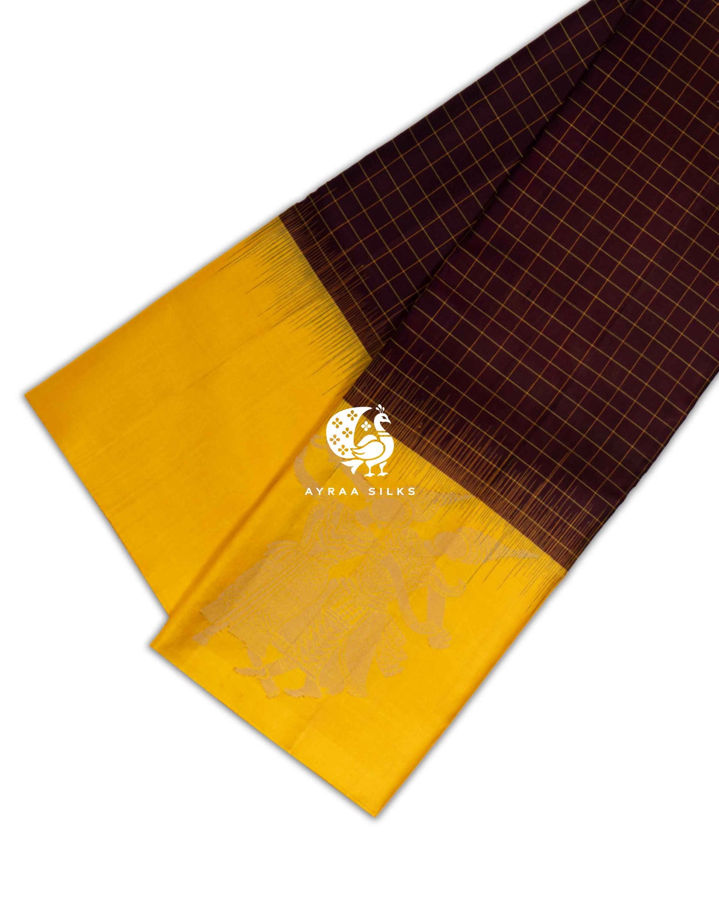 Maroon Kattam Kanchipuram Saree