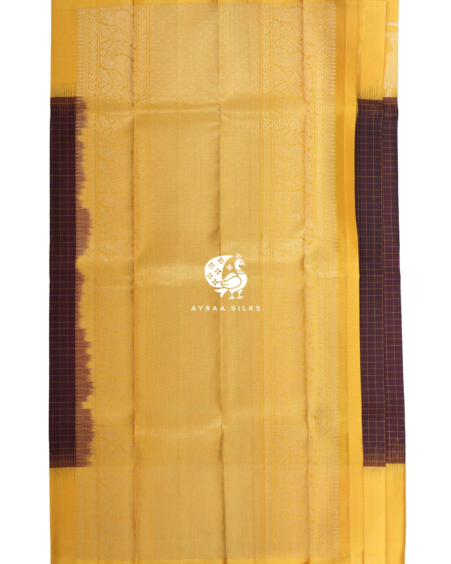 Maroon Kattam Kanchipuram Saree