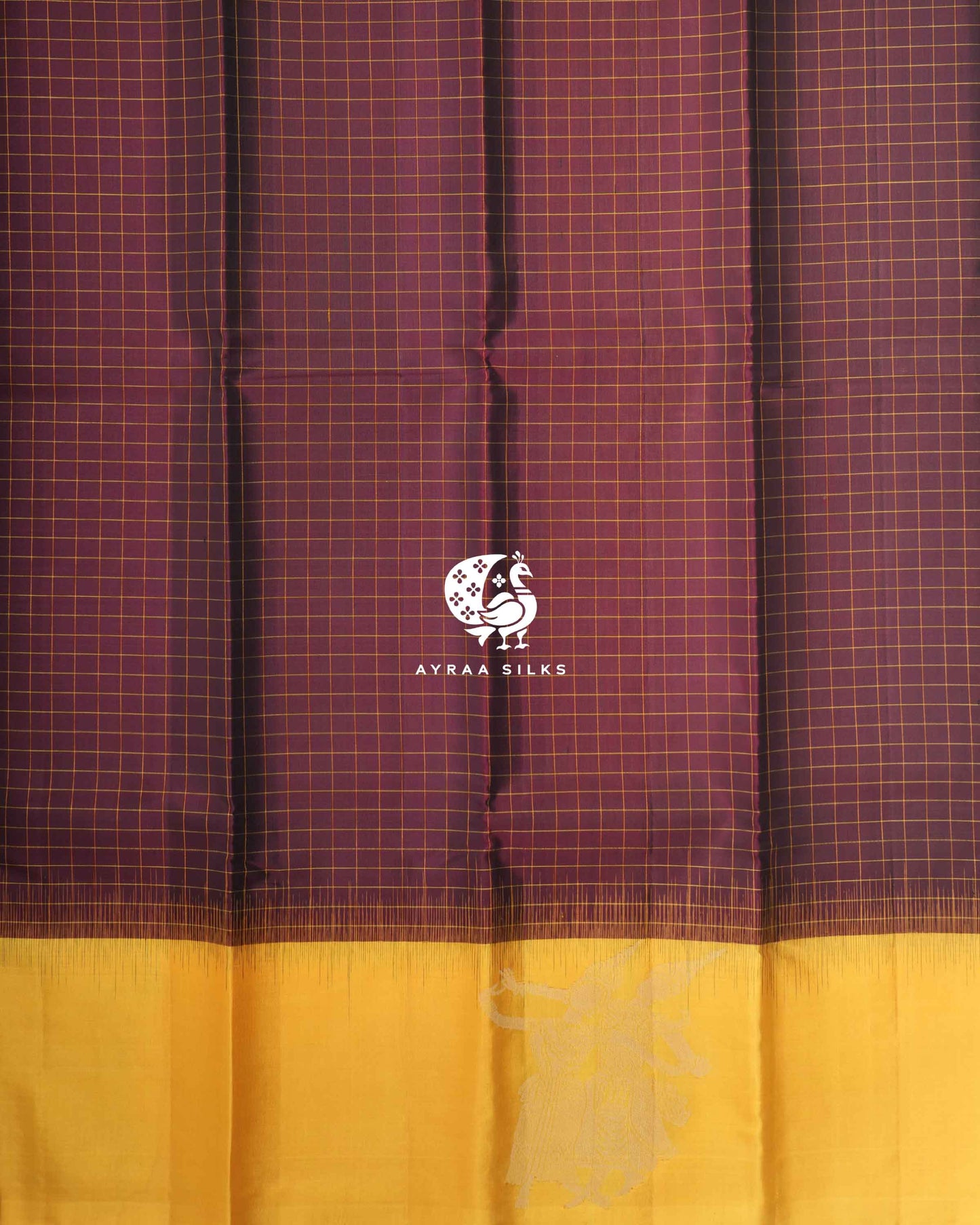 Maroon Kattam Kanchipuram Saree