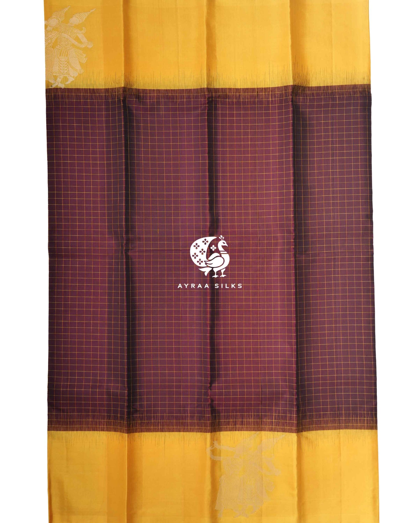 Maroon Kattam Kanchipuram Saree