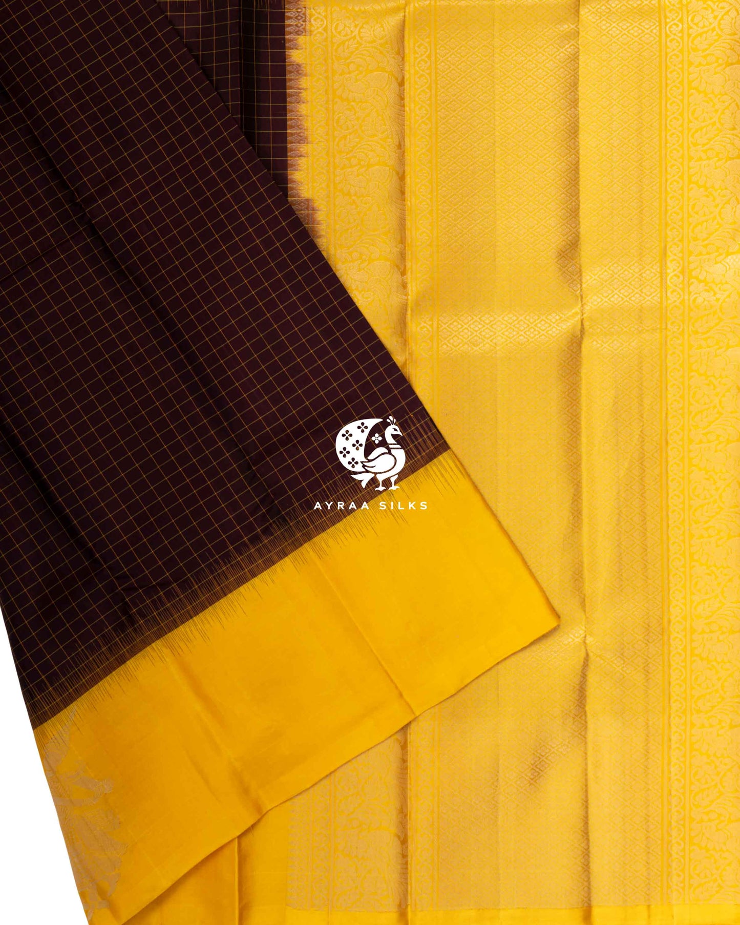 Maroon Kattam Kanchipuram Saree