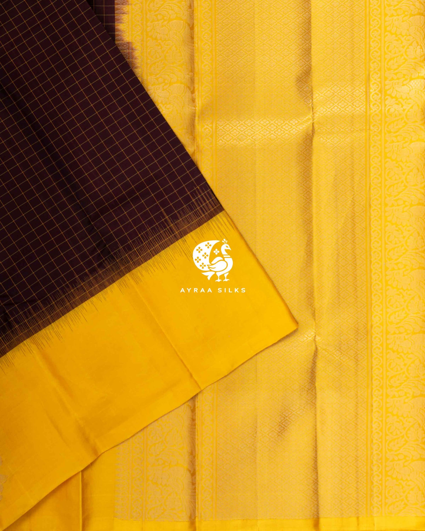 Maroon Kattam Kanchipuram Saree