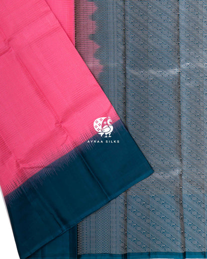 Classic Kattam Mayil Kanchipuram Silk Saree