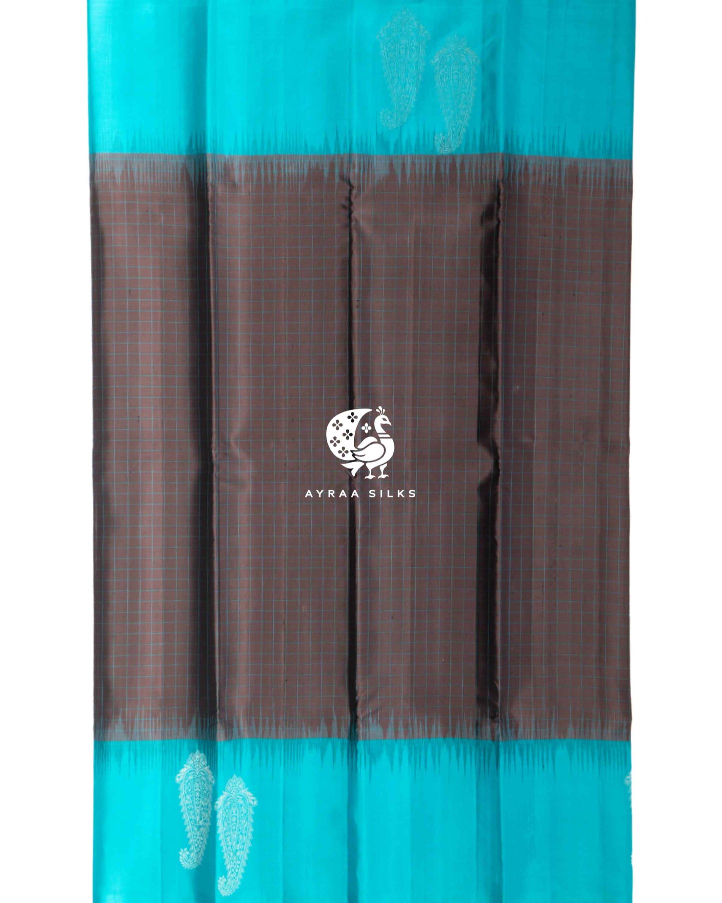 Silver Grey Kattam Kanchipuram Saree