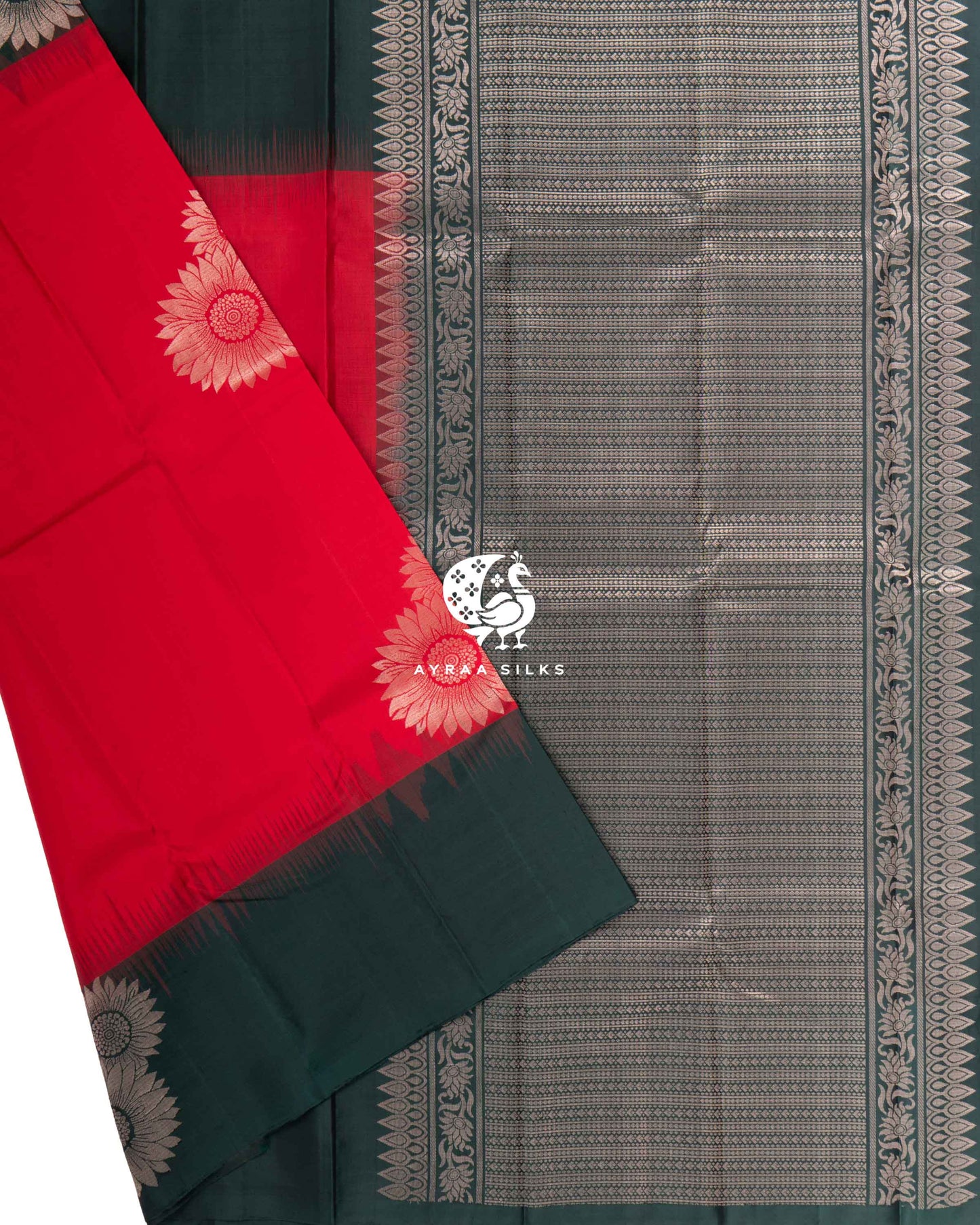 Red Floral Kanchipuram Saree