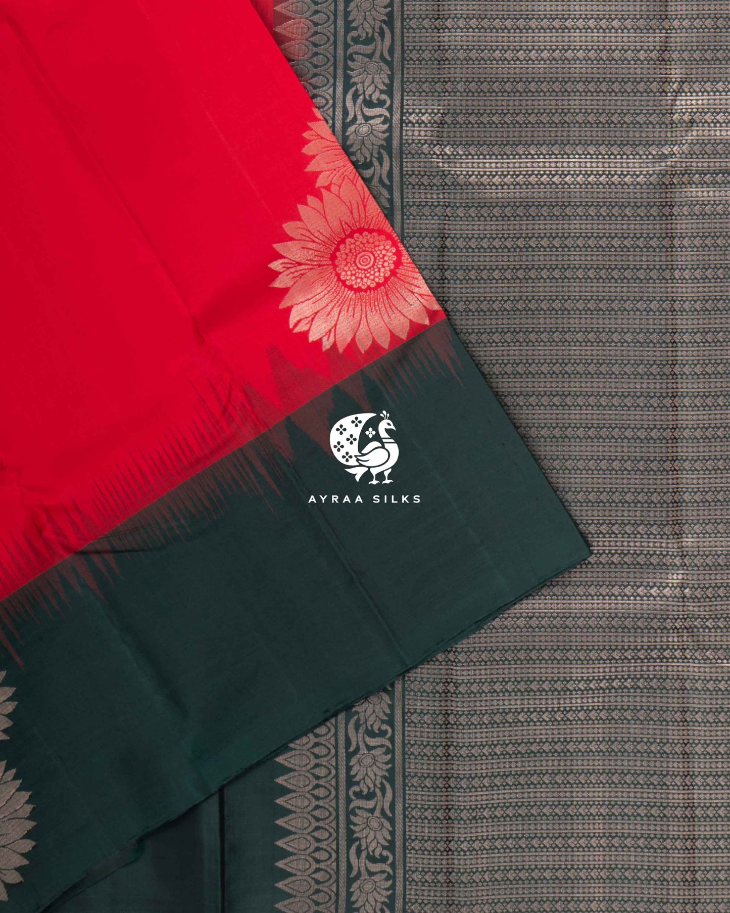 Red Floral Kanchipuram Saree