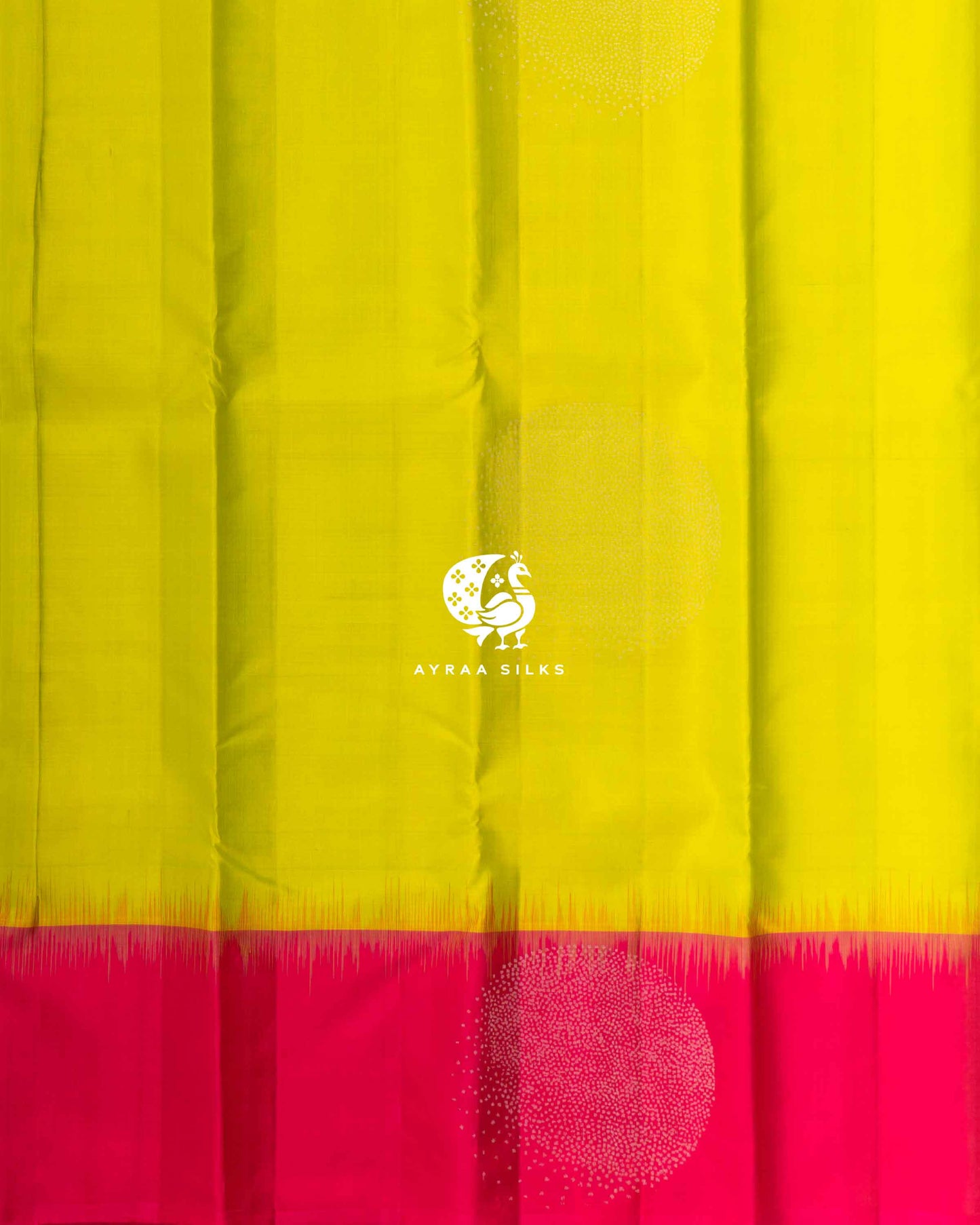 Lime Yellow Chakra Kanchipuram Saree