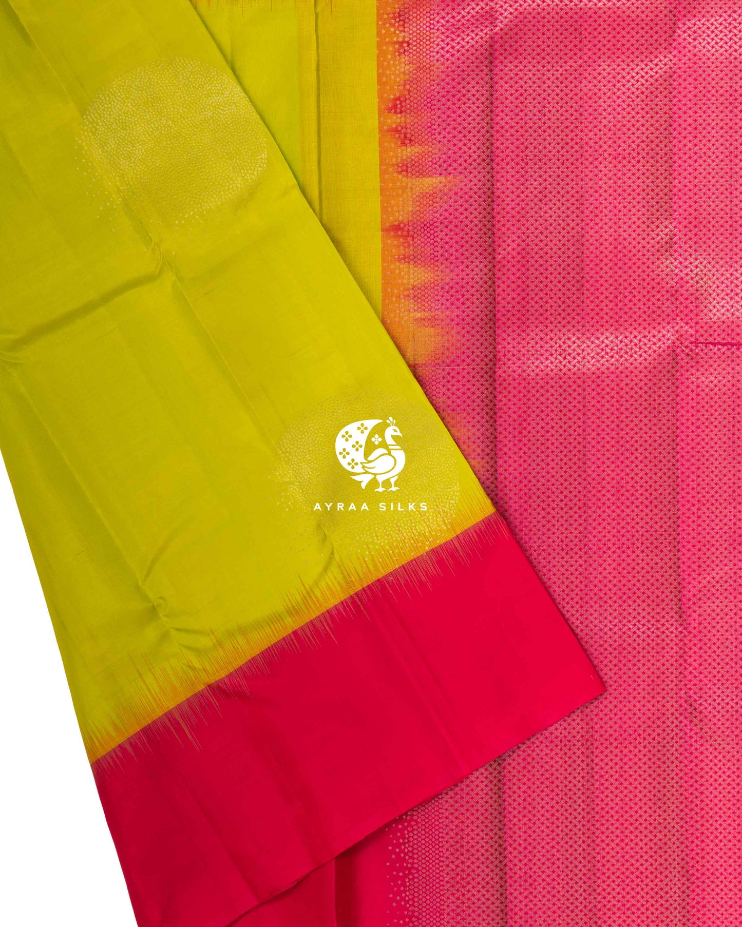 Lime Yellow Chakra Kanchipuram Saree
