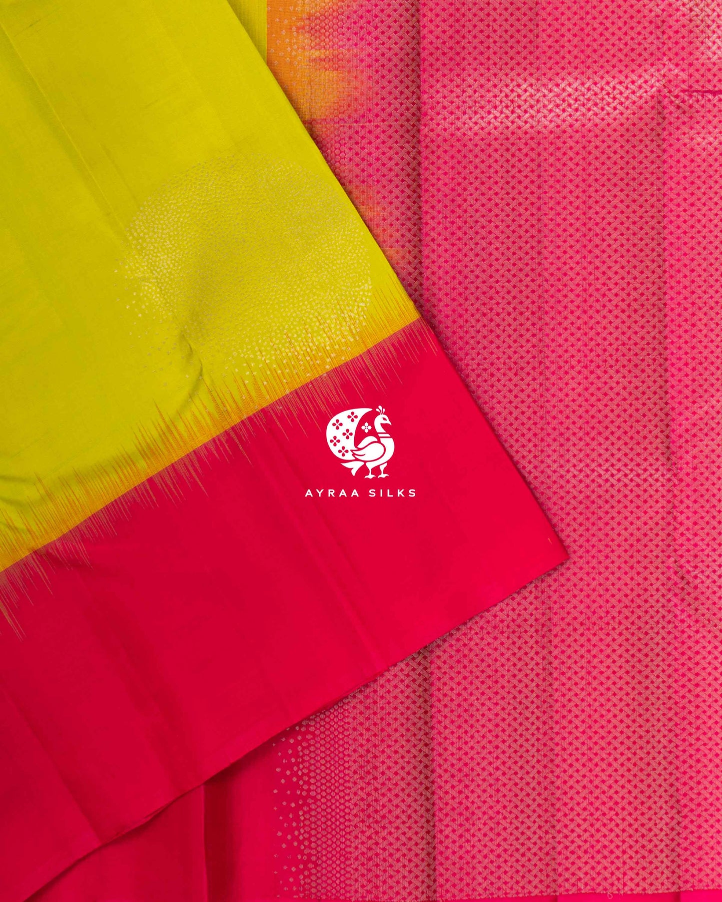 Lime Yellow Chakra Kanchipuram Saree