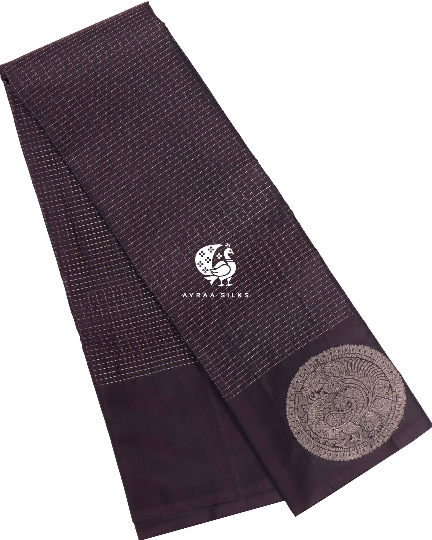Deep Plum Kattam Kanchipuram Saree