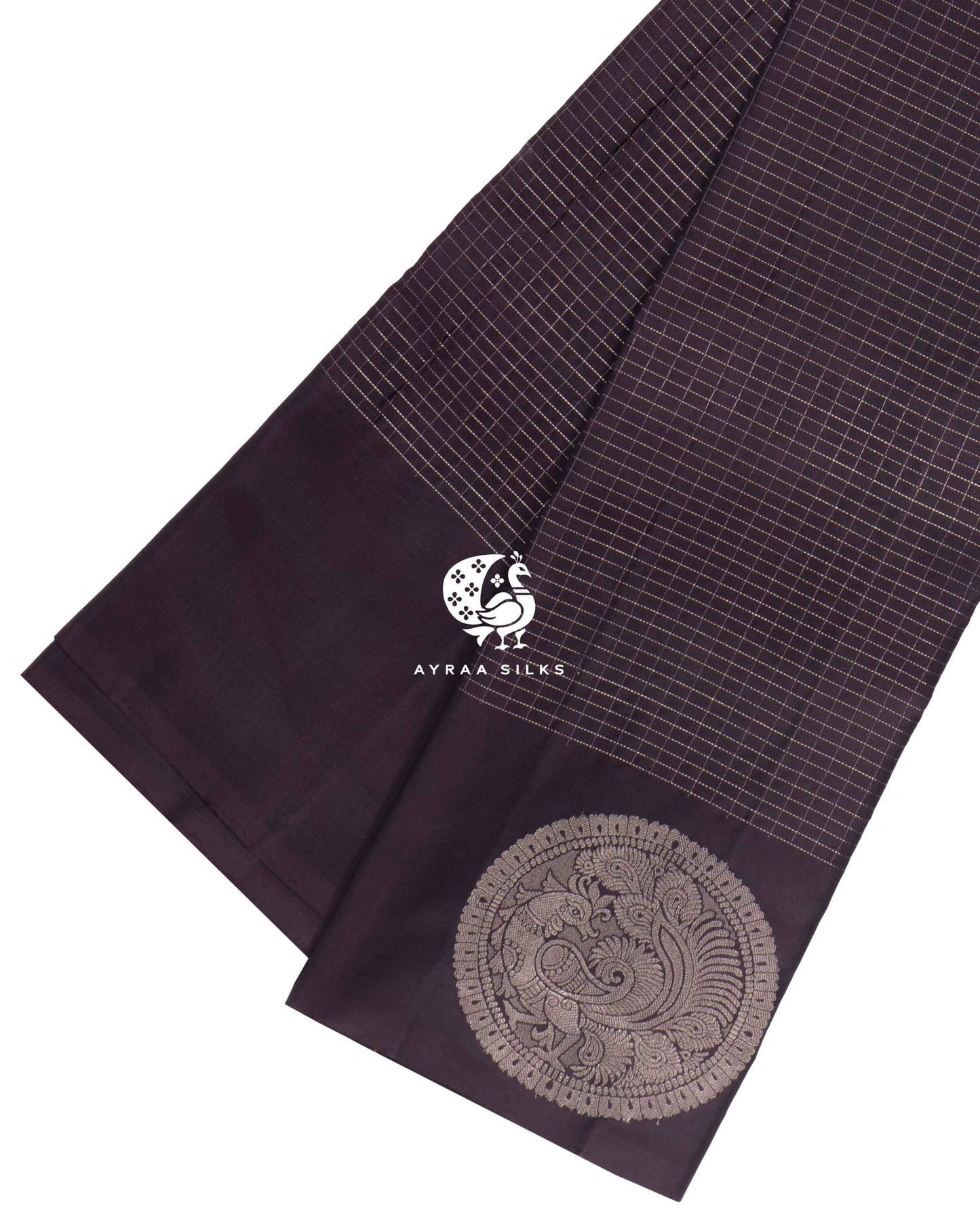 Deep Plum Kattam Kanchipuram Saree