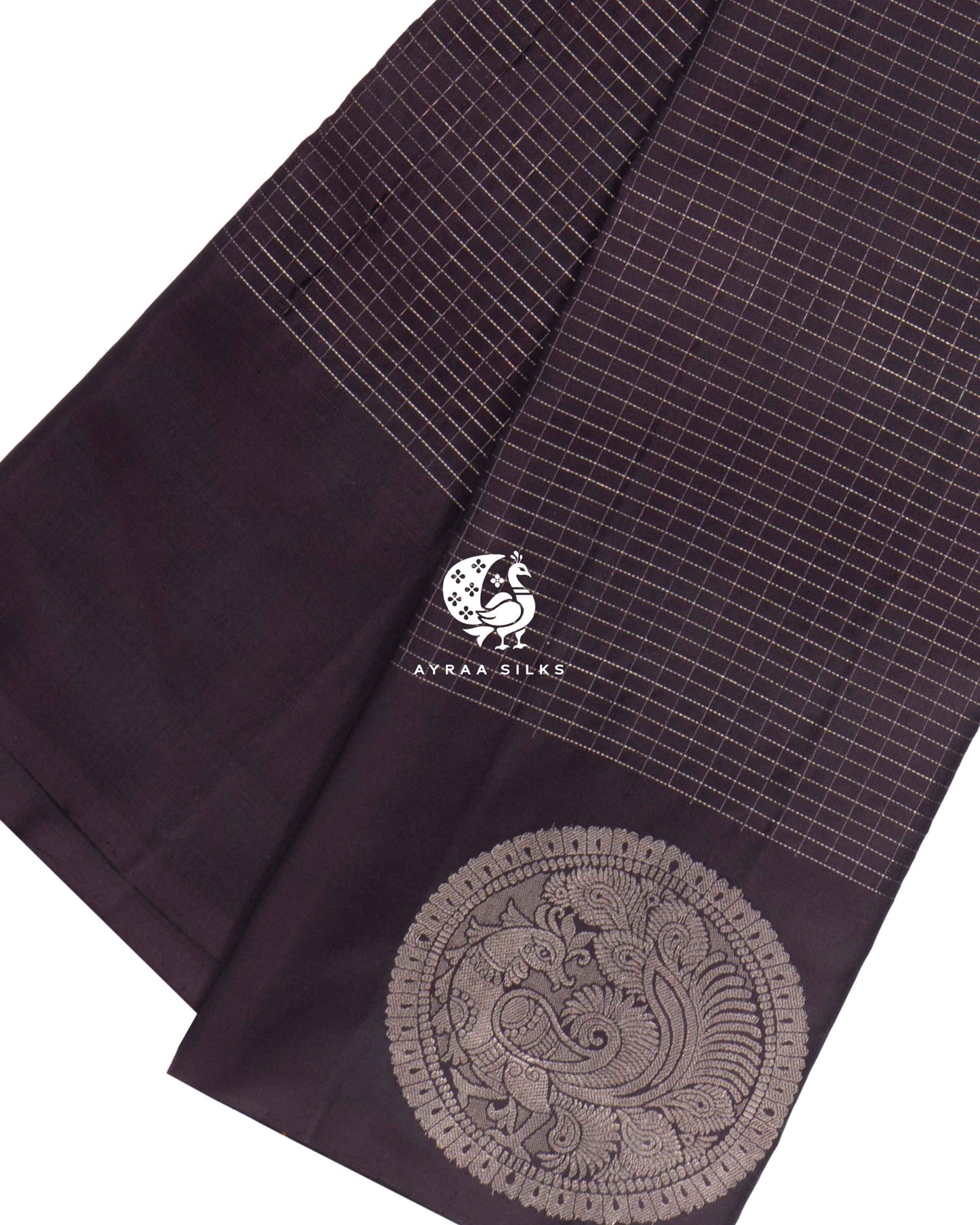 Deep Plum Kattam Kanchipuram Saree