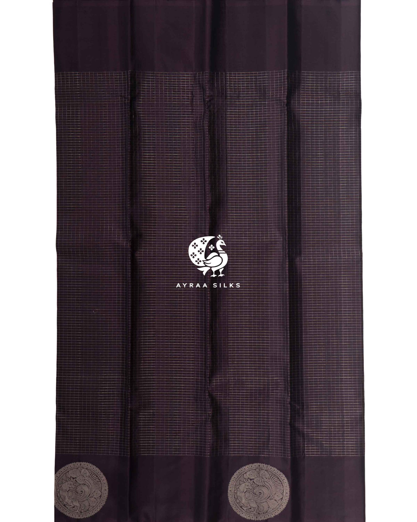 Deep Plum Kattam Kanchipuram Saree