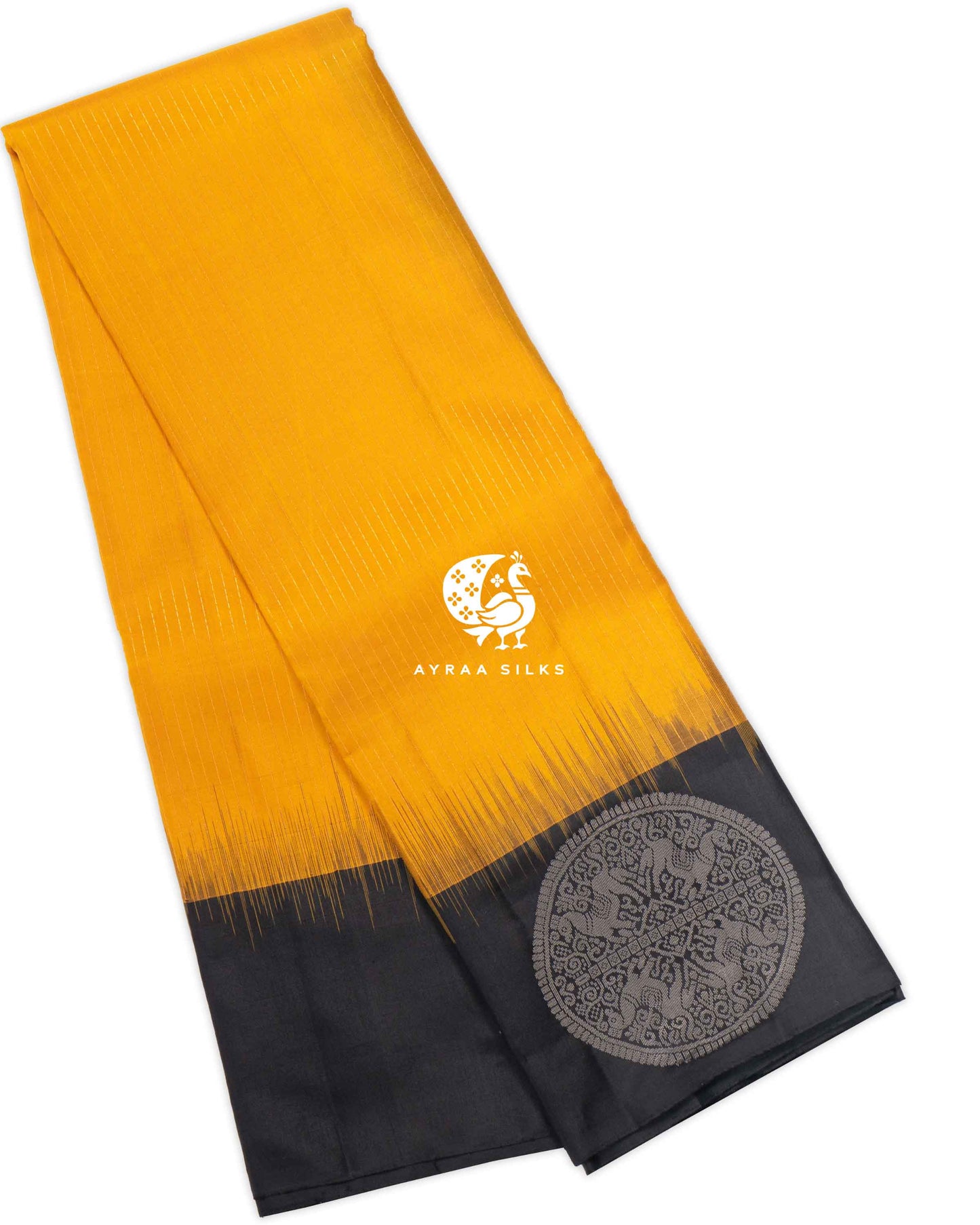 Yellow Mayil Chakra Kanchipuram Saree