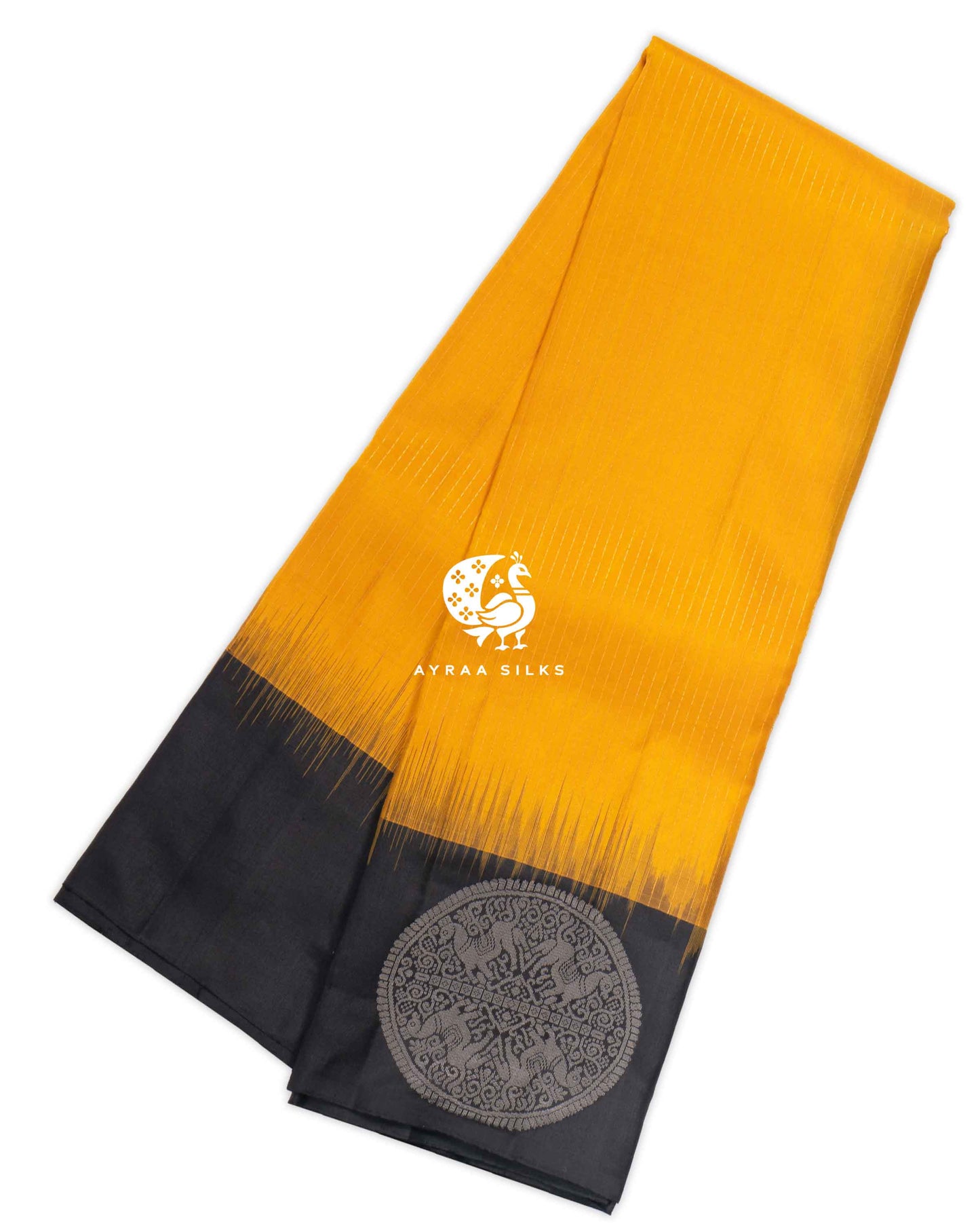 Yellow Mayil Chakra Kanchipuram Saree