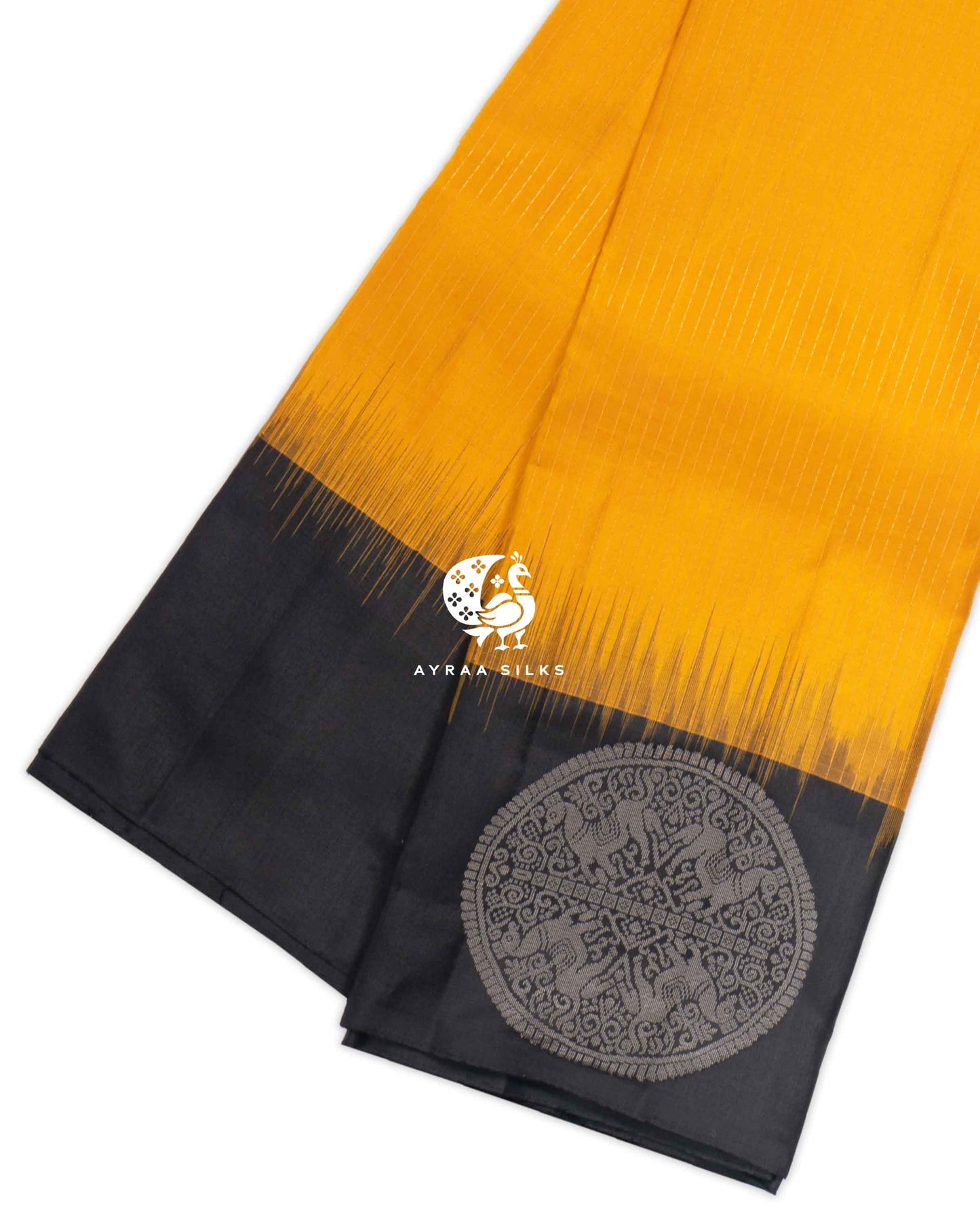 Yellow Mayil Chakra Kanchipuram Saree