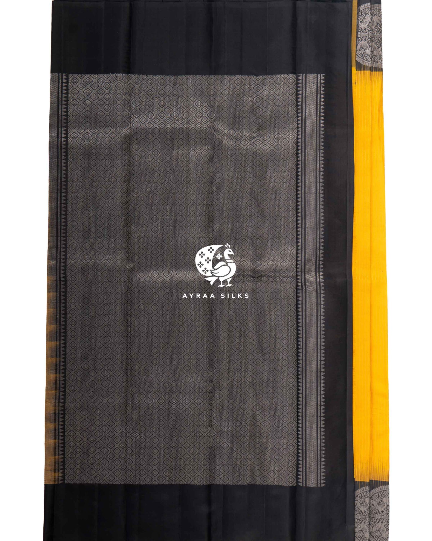 Yellow Mayil Chakra Kanchipuram Saree