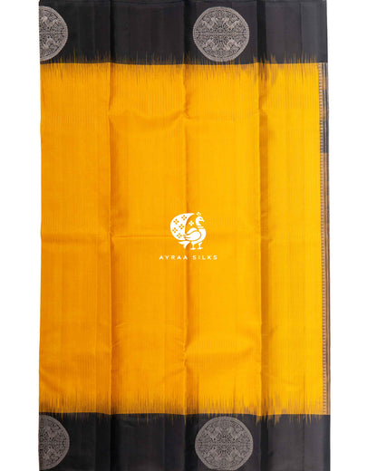 Yellow Mayil Chakra Kanchipuram Silk Saree