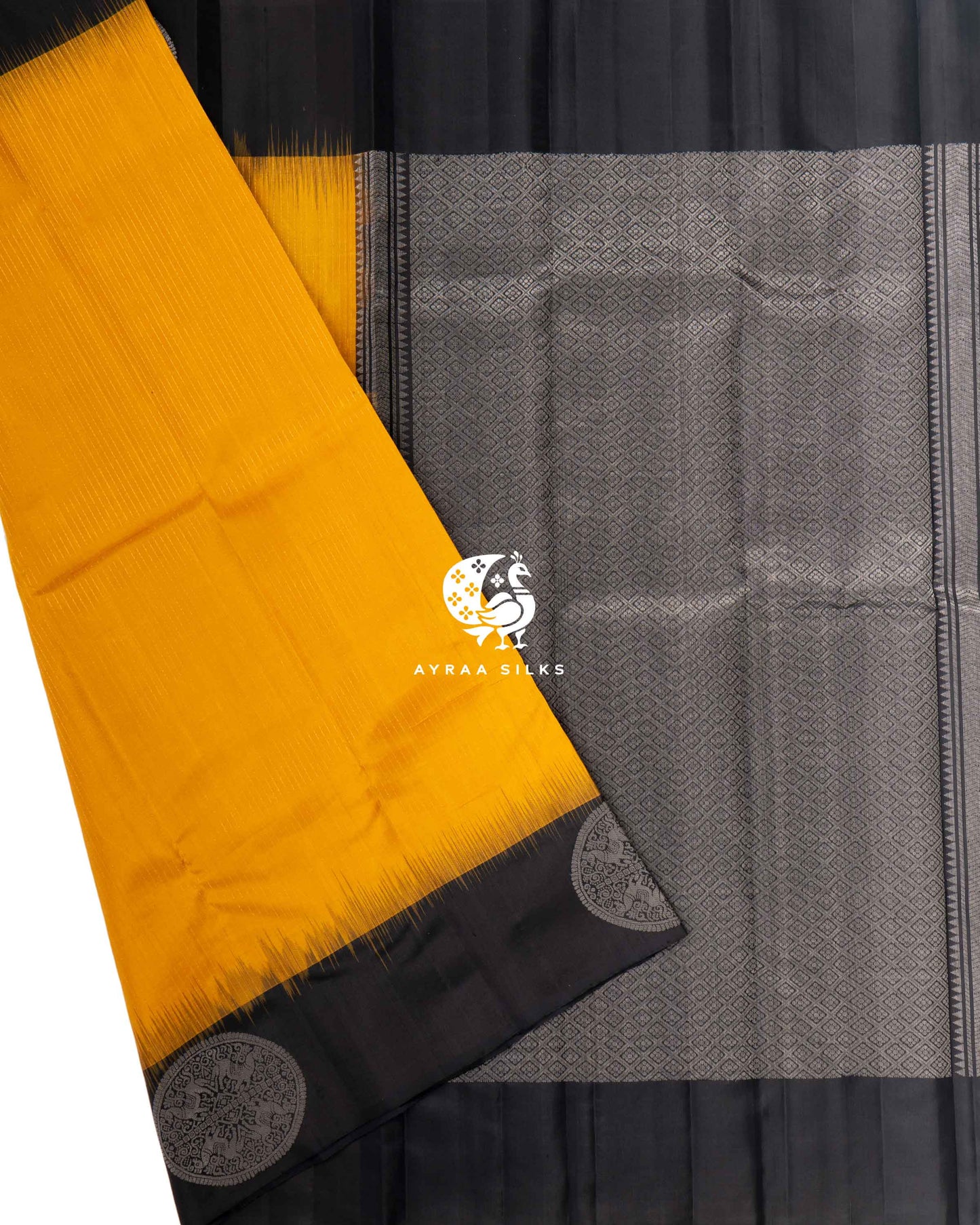 Yellow Mayil Chakra Kanchipuram Saree