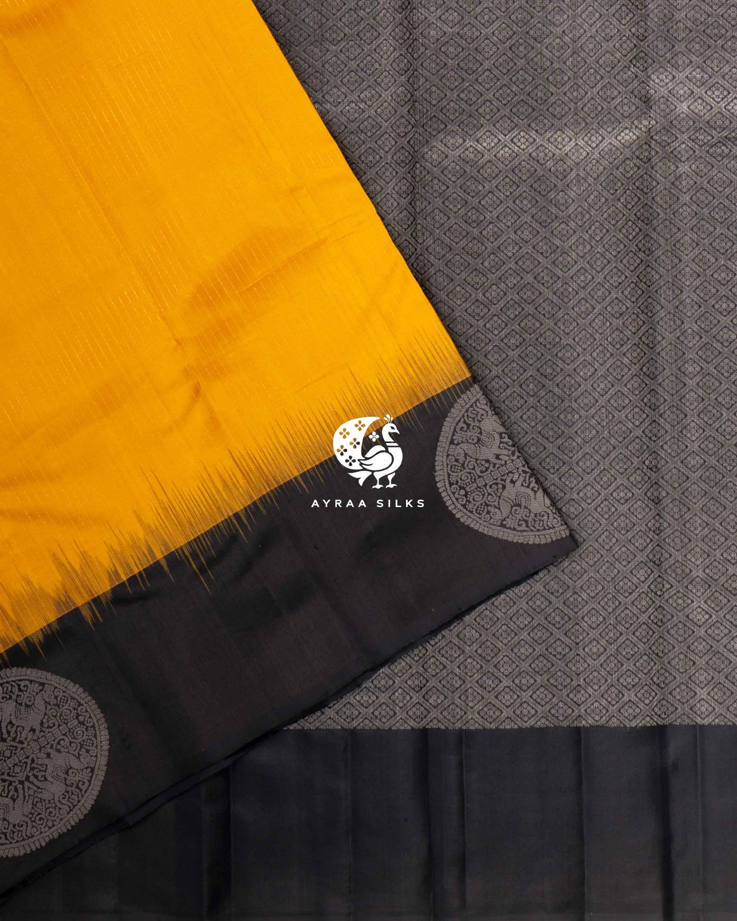 Yellow Mayil Chakra Kanchipuram Saree