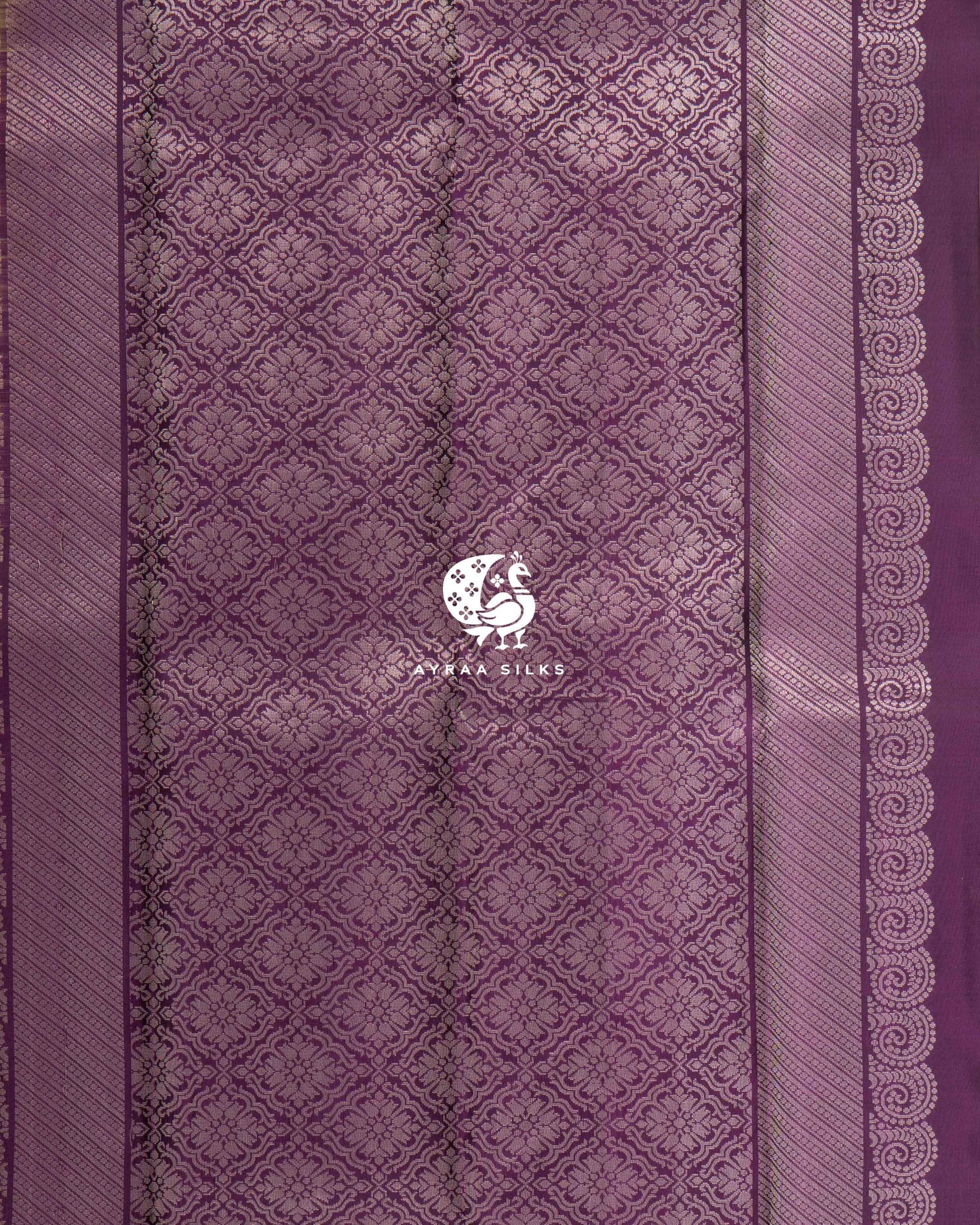Beige Floral Kanchipuram Saree