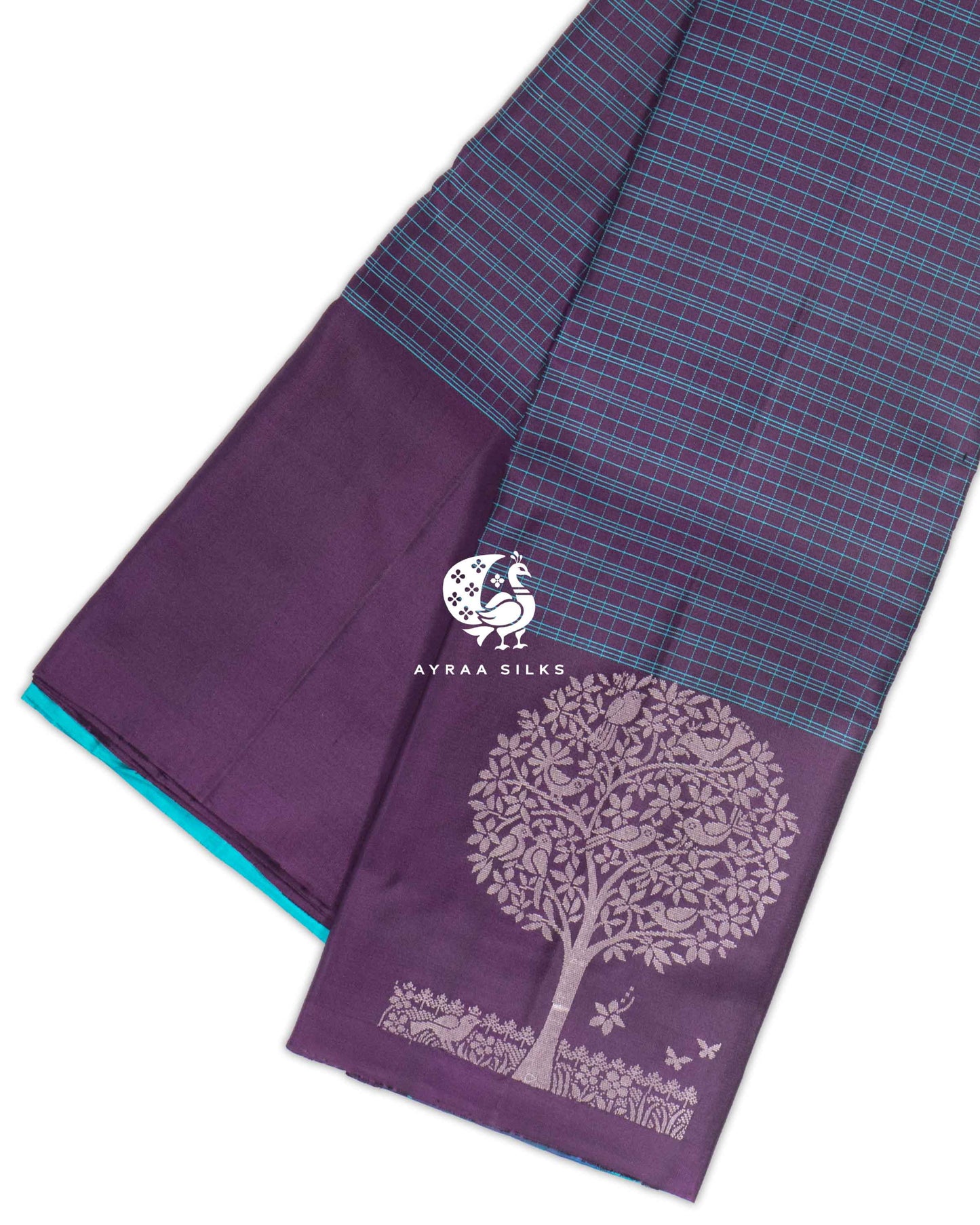 Purple Kattam Kanchipuram Saree