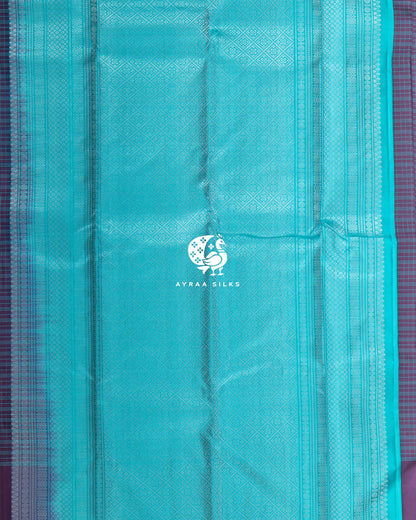 Purple Kattam Kanchipuram Silk Saree