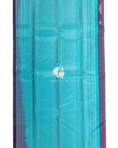 Purple Kattam Kanchipuram Silk Saree