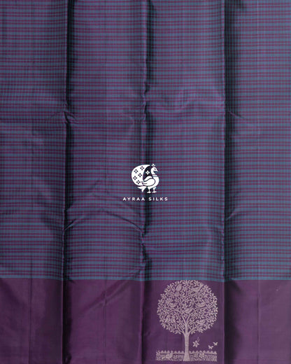 Purple Kattam Kanchipuram Silk Saree