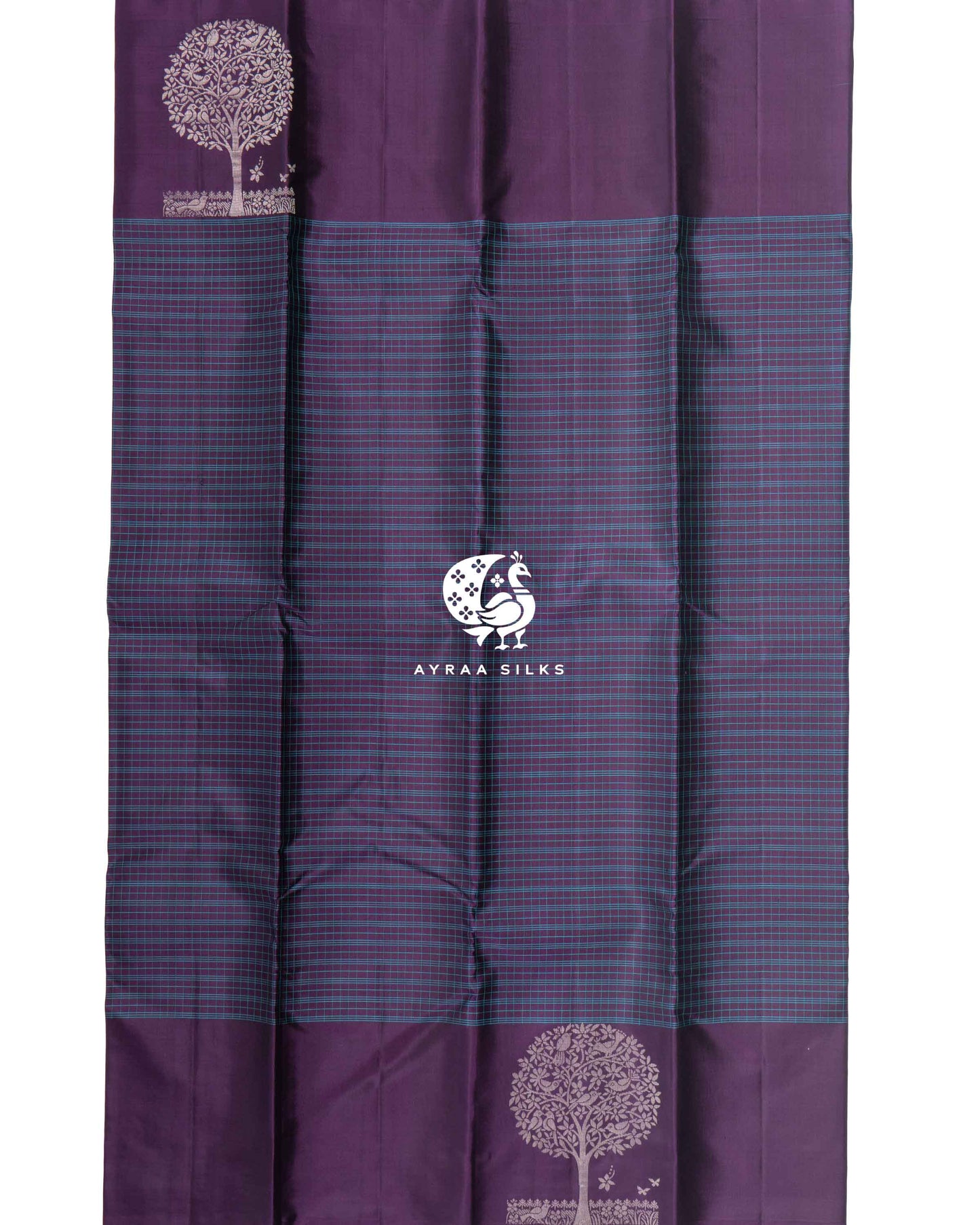 Purple Kattam Kanchipuram Saree