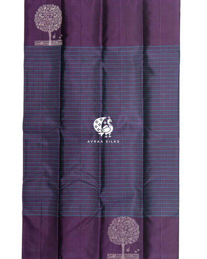 Purple Kattam Kanchipuram Silk Saree