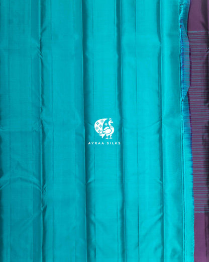 Purple Kattam Kanchipuram Silk Saree