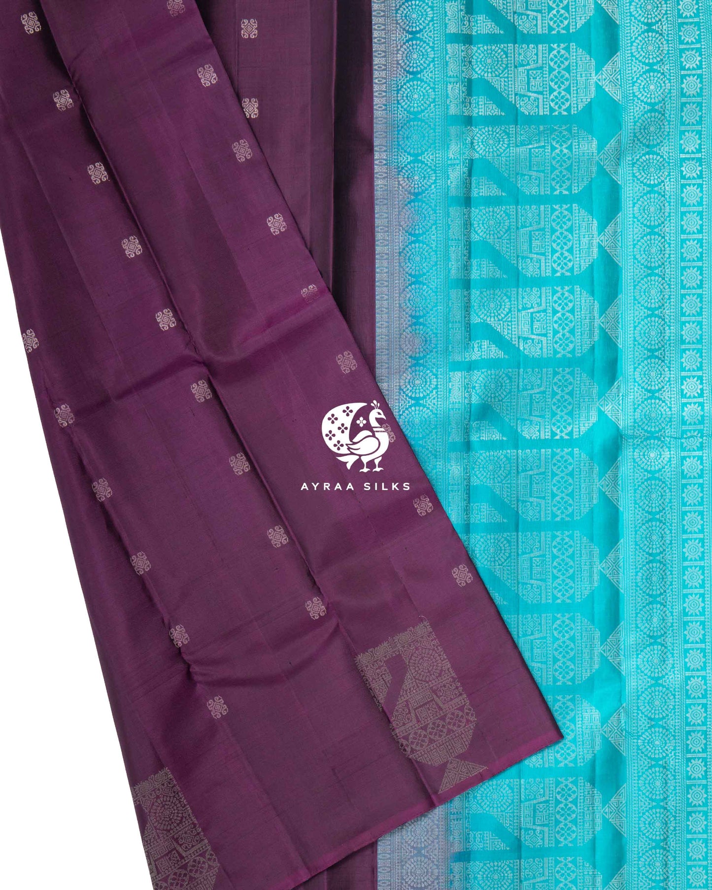 Plum Rudraksha Kanchipuram Saree