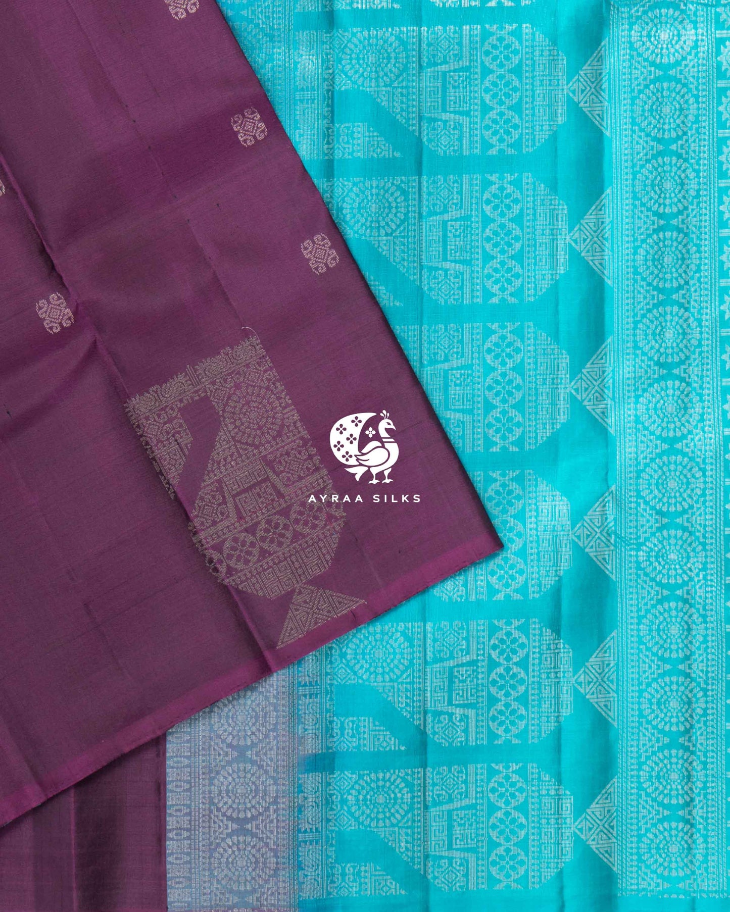 Plum Rudraksha Kanchipuram Saree